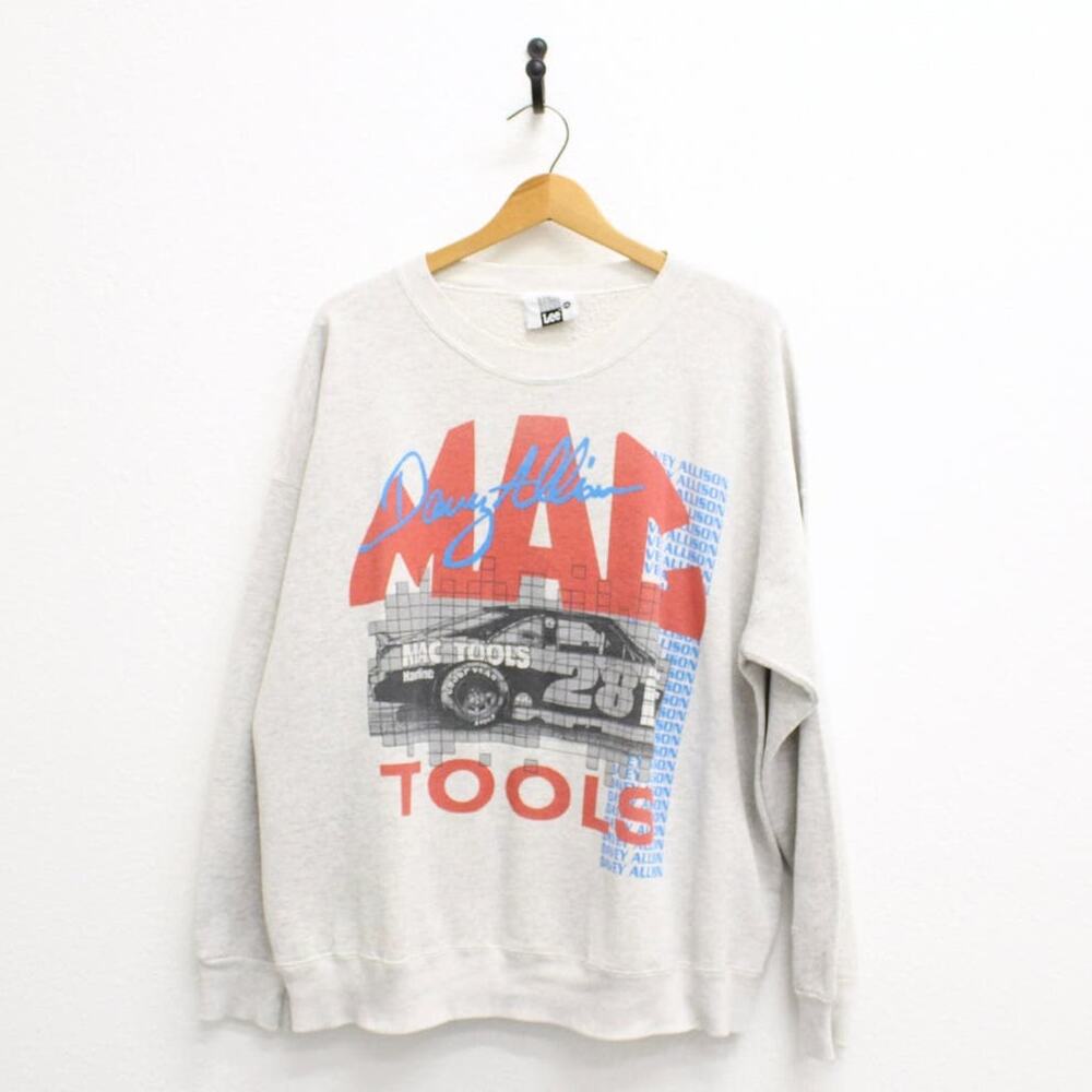 Vintage Davey Allison Mac Tools Race Car Driver Sweatshirt 2X XXL